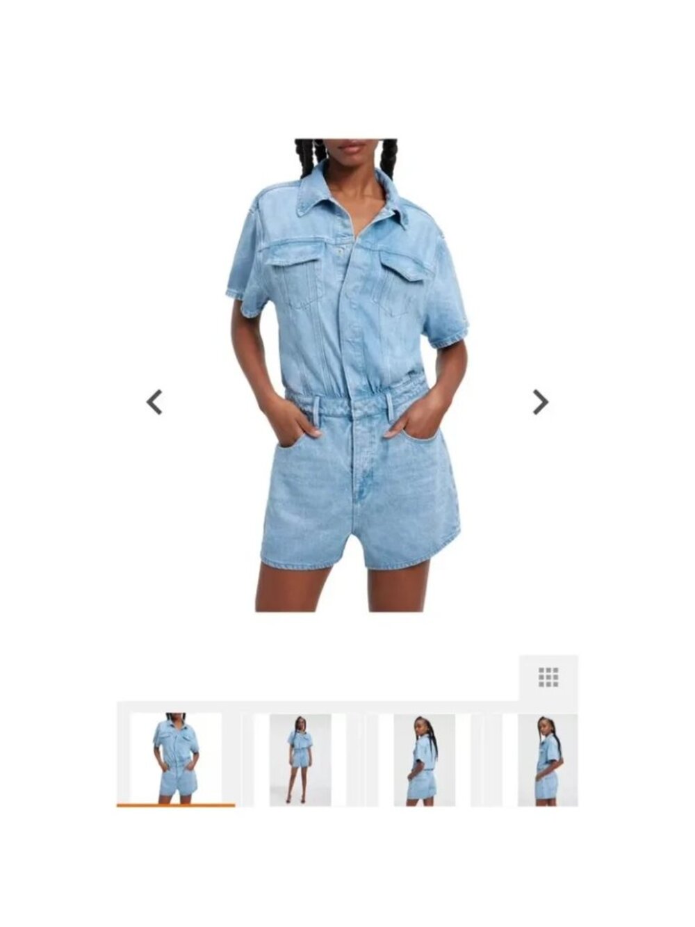 Size 3 Large nwt New Good American Weightless Short Jumpsuit